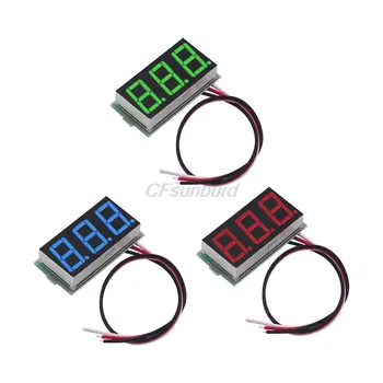 0,56 Инчов мини-волтметър цифров тестер тест батерии напрежение dc 0-100 В 3 тел Червен Зелен син за Авто led дисплей сензор за направи си САМ
