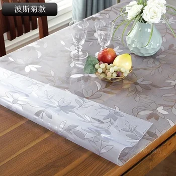 1,0 мм/1.5 мм Хризантема модел yangka стъкло гореща разпродажба PVC покривка водоустойчив покриване на масата, за да кухненско масата за хранене