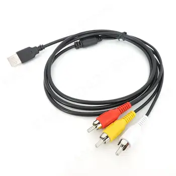 1,5 M Кабел USB 2.0-3RCA от USB Male До 3 RCA Штекерный Конектор Coverter Стерео Аудио Видео Кабел Телевизионен Адаптер Тел AV М 20