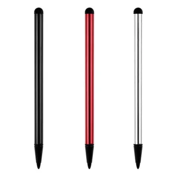 1 бр. сензорна писалка, с двойно предназначение, пластичен каучук стилус, капацитивен екран, резистивен екран, писалка за Iphone, Xiaomi, смартфон, стилус