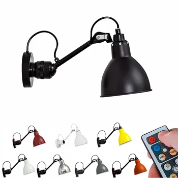 1 бр. стенен лампа с батерии, промишлена метална лампа, въртяща се, регулируема нагоре и надолу лампа с регулируема яркост за магазин четене в лофте