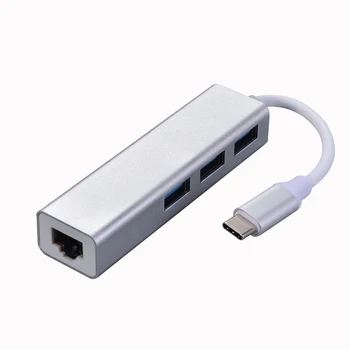 10 бр./лот USB 3.0 HUB 2,0 Type C до USB-Разветвителю RJ-45 Ethernet Lan Адаптер Hub Thunderbolt 3 USB-C Док адаптер За Macbook PC