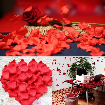 100 бр./опаковане. Листенца от цветя 5*5 см, сватбени сушени венчелистчета от рози, изкуствени бижута Petalas De Rosa, Рози Цвете за брачна стая