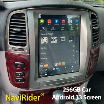 12,1 инча 256 GB Радиото в автомобила Android 13 Екран, GPS За Toyota Land Cruiser 100 Sahara 2005 2006 2004 lc100 Мултимедиен Плейър