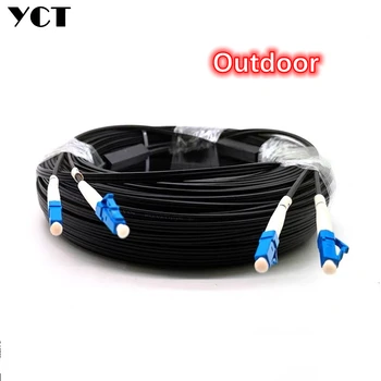 2-жилен външен оптичен кабел SM LC 3 стоманена бял черен пластир кабел dx ftth однорежимный 10M20M30M50M60M80M90M100M