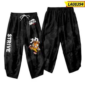 2021 Панталони-зреещи, есенни мъжки панталони в стил хип-хоп, свободни ежедневни черни панталони с принтом тигър, голям размер 6XL