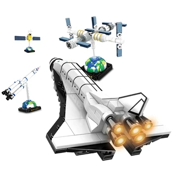 2022 Град творчеството на совалката Космическа станция изкуствен спътник на Строителни блокове, Тухли, Детски играчки Коледен подарък за рожден Ден