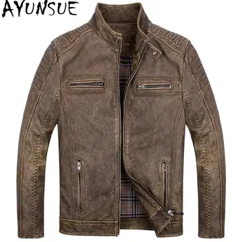 2023 Винтажное палто от телешка кожа, мъжки дрехи, ежедневни яке от естествена кожа, мъжки пролетно-есенни мотоциклетни якета Chaquetas LM