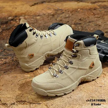 2023 Външни непромокаеми мъжки тактически обувки за пустинята, замшевая туризъм обувки, Мъжки маратонки, леки армейските обувки в стил милитари