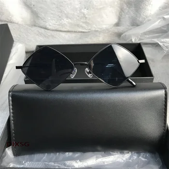 2023, дамски слънчеви очила в стил пънк с диамант с форма на лещи, Малка Дограма, Метална Дограма, Стръмни Слънчеви Очила SL302, Нередовна Реколта улични Модерни Очила с Uv400