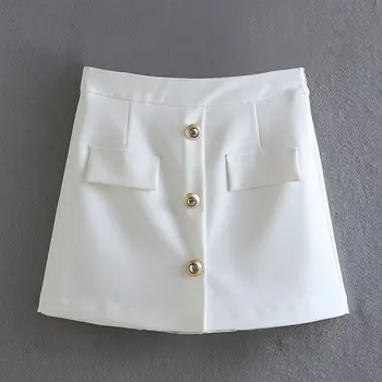 2023 Нови Елегантни бели мини-шорти Дамски Ежедневни панталони с висока талия за жени, стилни дамски дрехи