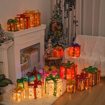 2023 Нови Коледни светлини, Подаръчни кутии с коледни шоколадови бонбони, са Определени три теми, предмети за украса на парти по случай рожден ден, Декорация
