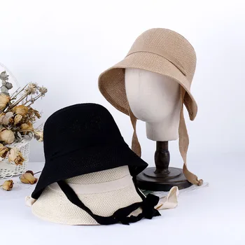 2023 шапки с разрезным каишка отзад, дамска лятна шапка-кофа, дамски шапки за слънце, сламена шапка, шапка за момичета, туризъм шапка