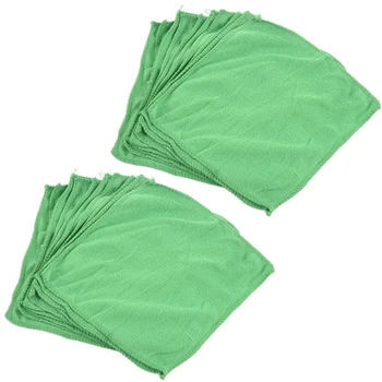 20pcs Практично меко ново кърпа за миене на колата, чистящая парцал за автоматично обяснения, зелена микрофибър, зелена