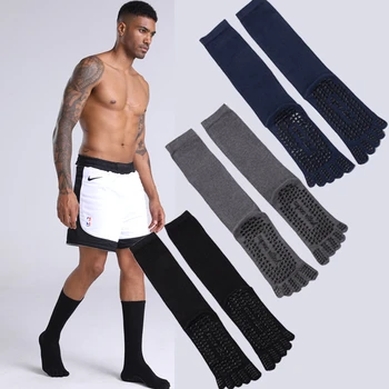3 чифта/мъжки чорапи с висока шнорхел, мъжки памучни мини обикновена чорапи с пет пръста, футболни чорапи за йога, пилатес, спортни чорапи