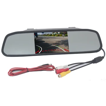4.3-Инчов автомобилен Огледален Монитор за обратно виждане HD видео Автоматична Паркинг Камера за Задно виждане Нощно Виждане TFT LCD