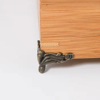 4 бр. Антични ковчег за бижута, ъглови протектори, дървен калъф, подарък кутия, ретро ъглова скоба, обков