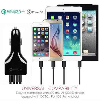 4-портов USB, зарядно устройство, 3.5 A, бързо зарядно dc универсален адаптер автоматично зарядно устройство за 35 W за iPhone x Samsung Xiaomi iPad