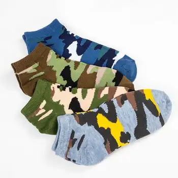 4 чифта/лот, мъжки чорапи, новост 2021, пролет-лято, памучни армейските солдатские камуфляжные ежедневни чорапи, мъжки чорапи, чорапи-лодка за мъже