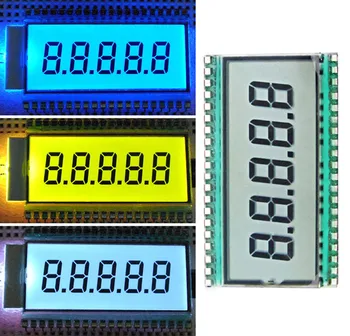 40PIN TN положителен 5-цифрен сегмент на LCD панела Цифров led дисплей с бяла/жълта, Зелена/синя подсветка 5 В