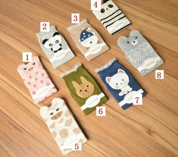 480 двойки/лот, жена 3D сладък зимен топъл памук чорап с уши мультяшного животно/котка чорап