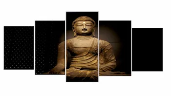 5 бр., платно с изображение на Буда, стенно изкуство, декоративни картини, живопис маслени Куадроса, декоративни стенни картини за хол