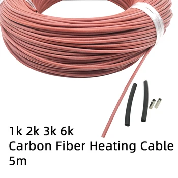 5 м, 1, 2, 3, 6, Въглеродни влакна, силиконов каучук, инфрачервена система за отопление на топъл пол, нагревателен кабел