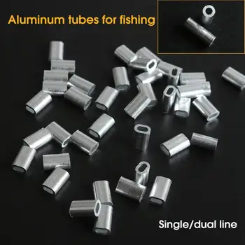50 бр. ръкав за риболов от алуминий с овални дизайн, обжимная контур, износостойкая, антикорозионна, множество тръба за сектора на рибарството тел