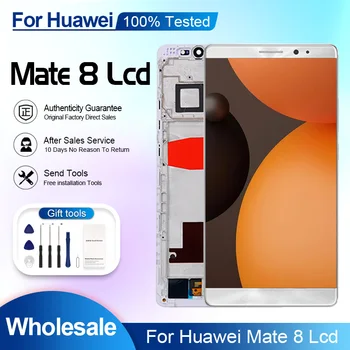 6,0 См за Huawei Mate 8 LCD сензорен дисплей, дигитайзер, в събирането, подмяна на дисплея Mate 8 с рамка, Безплатна доставка
