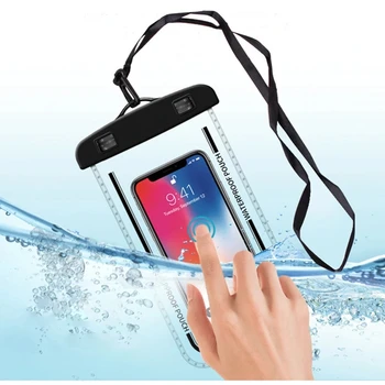 6-инчов водоустойчив калъф за мобилен телефон, светлинен калъф със сензорен екран, скута чанти за гмуркане и плуване на открито, водоустойчив калъф