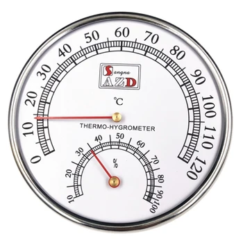 918A Умен влагомер/термометър за стая и на улицата, сребристо 4,92-инчов измерване на температура и влажност не се изисква батерия