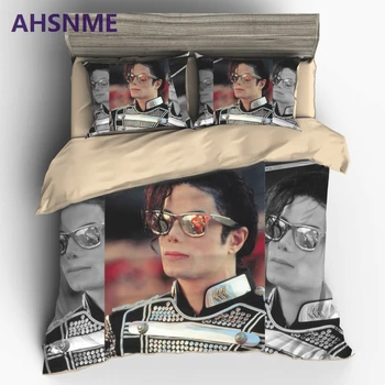 AHSNME Classic Superstar MJ Домашен текстил Майк Джексън на живо стил, на надраскване полиестер, Комплект спално бельо от 2/3 бр., Чаршаф, комплект спално бельо
