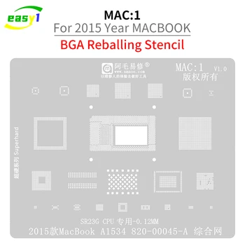 Amaoe MAC: 1 Шаблон за реболлинга BGA за MACBOOK 2015 година, процесор A1534, NAND FLASH, Wifi чип