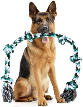 ATUBAN Гигантски Куче Веревочная играчка за особено големи кучета-Неразрушаемая Куче играчка за Агресивни Жевунов и големи породи с Дължина 42 инча с 6 възли