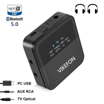 Bluetooth 5.0 Аудио Предавател, Приемник Музика CSR8675 aptX HD LL Ниска Латентност ТЕЛЕВИЗИЯ PC Бт Безжичен Адаптер RCA/SPDIF/3,5 мм Жак Aux