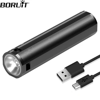BORUiT ABS 800LM Мини led фенерче, USB Акумулаторна батерия, IPX4 Водоустойчив Фенер за Къмпинг, Лов и