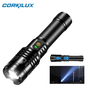 CORKILUX Мащабируем USB Акумулаторна батерия led фенерче с Регулируем Фокус, Блок за захранване с висока яркост, Тактически фенери за извънредни ситуации