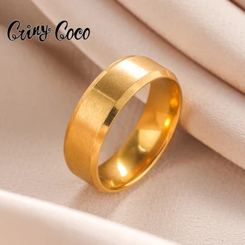 Cring Coco 2023, Новост от неръждаема стомана, модни пръстени, бижута, мъжки и женски сватбени позлатени Прости пръстени, Аксесоари за жени
