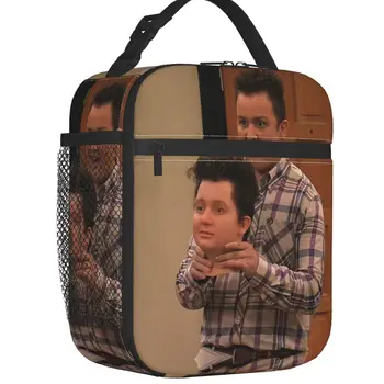 Gibby Meme Show Изолирано чанта-тоут за обяд за жени, преносим охладител, термална кутия за Бэнто, открит къмпинг, за пътуване