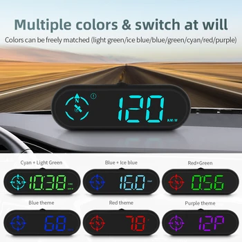GPS-измерване на скоростта G9, led автоматично HUD дисплей, бордови компютър, авто сигнализатор скорост, проектор за всички автомобили