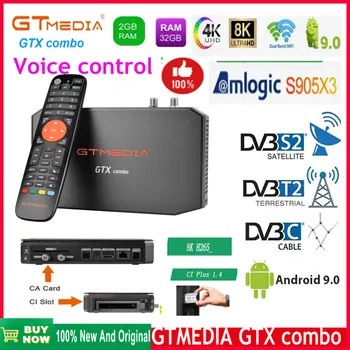 GTMEDIA GTX Combo 8K Smart TV BOX 2 gb, 32 Gb S905X3 Android 9,0 + DVB-S2X/T/T2/C/C2 ATSC-T, ISDB-T сателитен ТЕЛЕВИЗИОНЕН приемник телеприставка