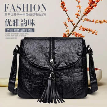 HSFUR Нова дизайнерска чанта през рамо от мека кожа, дамски чанти-незабавни посланици, модерна дамска чанта с капак Bolsa