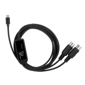 IVU CREATOR Универсален MIDI кабел, с 5-пинов MIDI-адаптер за свързване USB кабел/Type C е Съвместим с различни adaptadores Plug and play OS
