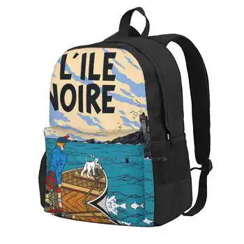 L ' Ile Noire 3D Принт Дизайн Раница Студентски Чанта на Kina Noire Кораб Франция Куче Децата Забавна Лидице Банка Карикатура Анимация Плаж на Океана