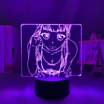 Led нощна светлина аниме Fire Force Maki Oze за декор спални, лампа, работещ на батерии, подарък за рожден Ден, Манга, 3D лампа Fire Force