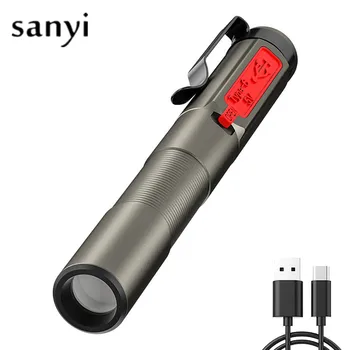 Led фенерче, мини-дръжка, медицински удобен лампа за писалки, 2 цвята, бял/топло, вградена батерия TYPE-C USB, акумулаторна батерия led лампа