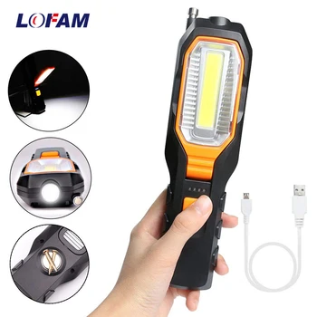 LOFAM COB LED Worklight USB Акумулаторна Работна Гъвкава Магнитна Инспектиращата Лампа за Фенерче Ремонт Лампа