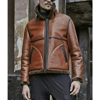 Lugentolo, палто от изкуствена кожа, мъжки зимни свободна яке-бомбер голям размер със странична цепка и джоб, мъжки дрехи
