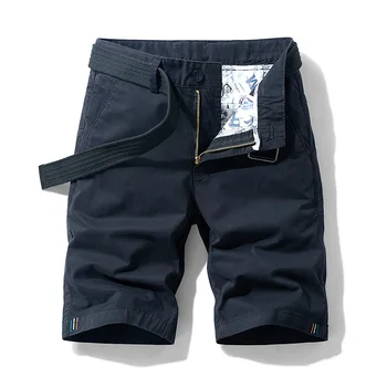 Luulla, мъжки летни нови ежедневни панталони свободно намаляване с джобове, мъжки къси панталони-карго, обикновена шорти-карго с колан, мъжки панталони-незабавни посланици