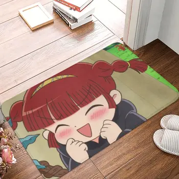 Mahoujin Guru Guru Подложка за баня Happy Doormat Фланелевый килим Уличен Мат Начало Декор